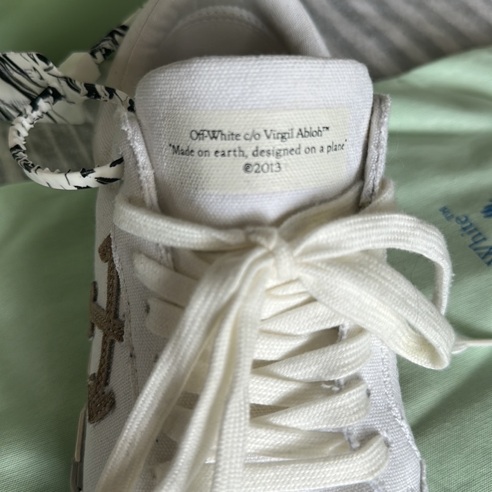 Off- White Vulcanized Eco Canvas Sneakers - Picture 15 of 16
